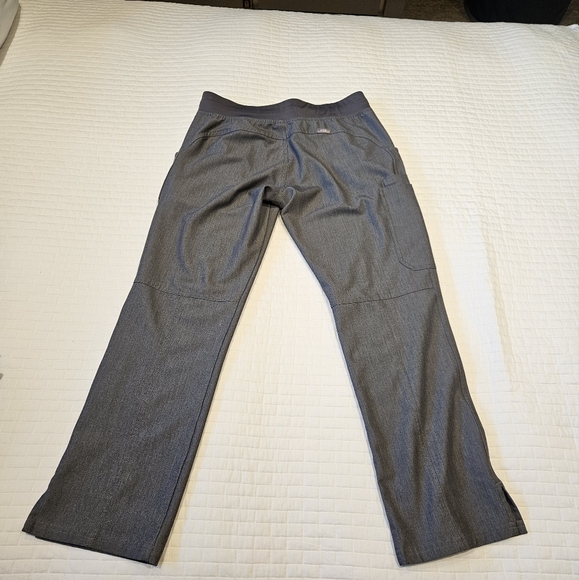 FIGS Kade Cargo Scrub Pants Womens Size Small Gray Teal Drawstring EUC - Picture 6 of 8